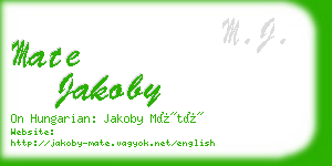 mate jakoby business card